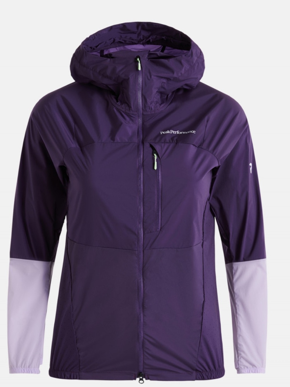 Peak Performance Purple and Light Purple Hooded Colorblock Utility Jacket Size X